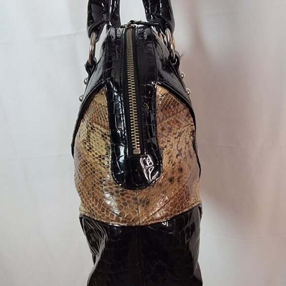 Johnson & Murphy Faux Snakeskin and Crocodile Shoulder Bag - Picture 6 of 11